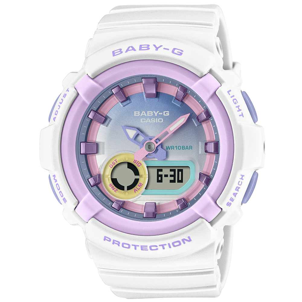 CASIO 卡西歐 BABY-G 柔和色彩雙顯腕錶(BGA-