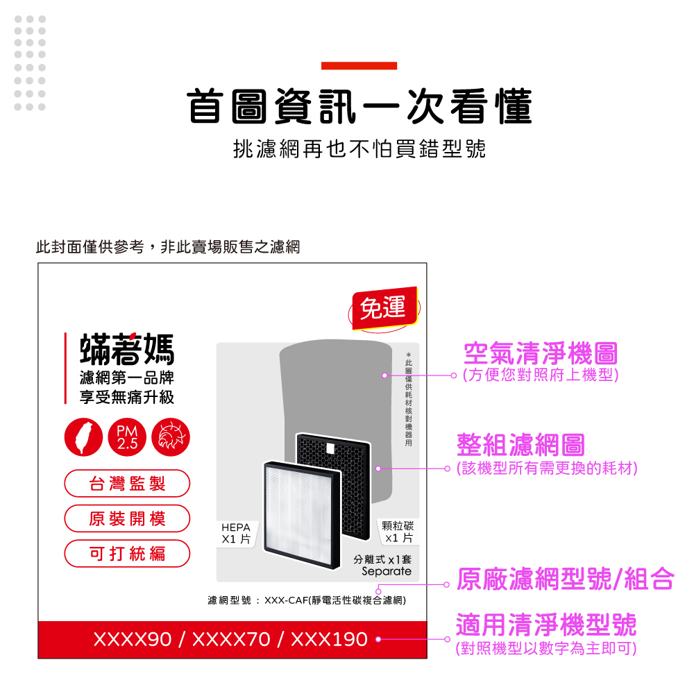 蟎著媽 複合式濾網4套8入優惠組(適用 Honeywell 