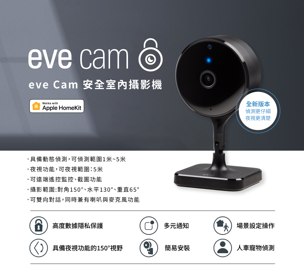 EVE CAM II 安全室內攝像機 / 安全室內攝影機(H