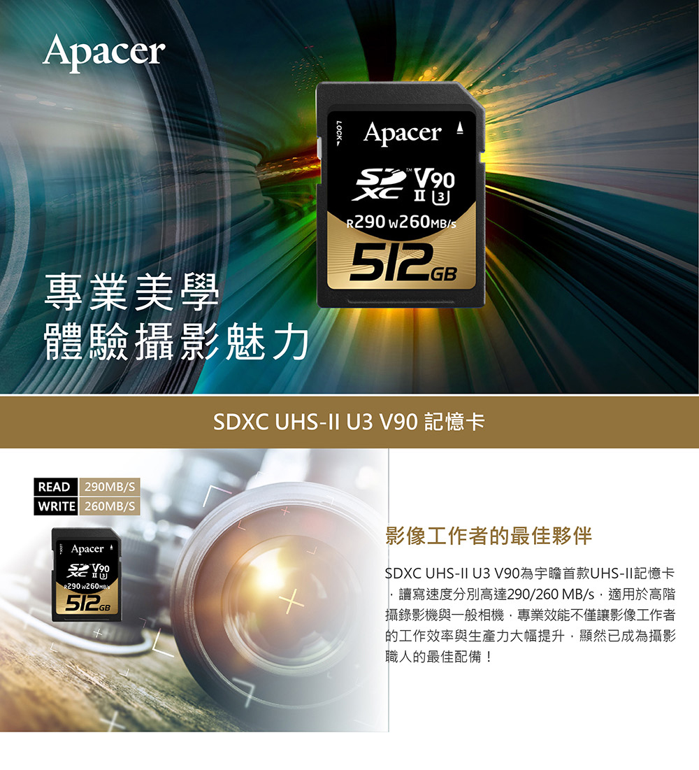 Apacer 宇瞻 64GB SD UHS-II U3 V3