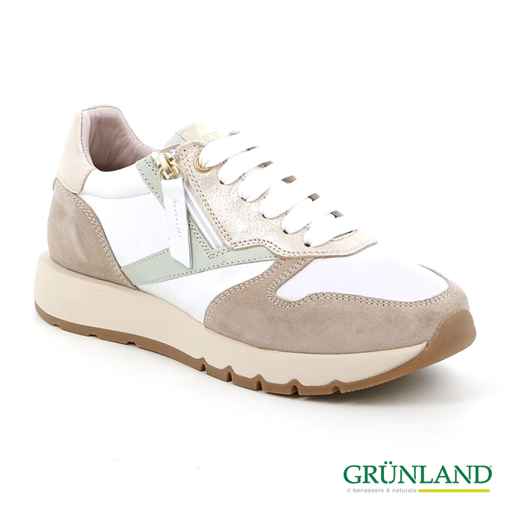 GRUNLAND 義大利時尚摩登精品休閒鞋 復古米(義大利進