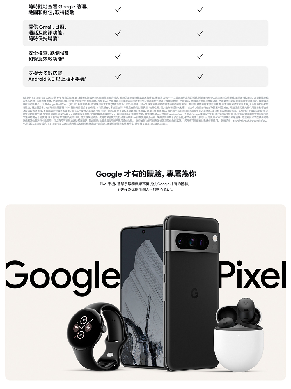 統會自動續訂方案,當前費用為每月 NT149 元。可隨時取消訂閱。會員資格無法轉贈他人。 內容與功能可能會有異動。詳情請參閱g.cofitbitpremiumtos。7部分 Google 應用程式和服務必須搭配 LTE 服務,或是配對手機在智慧手錶的藍