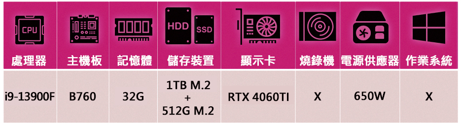 華碩平台 i9廿四核GeForce RTX 4060Ti{雙