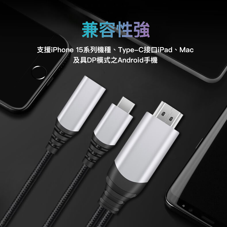 VMI微米 USB Type-C 轉 HDMI視頻轉接線(可