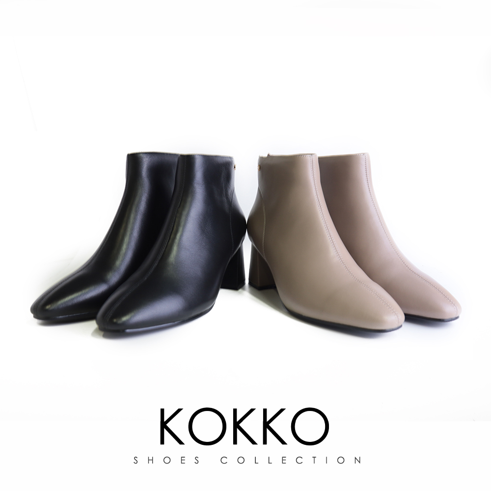 KOKKO 集團 精緻百搭柔軟牛皮短靴(駝灰色) 推薦