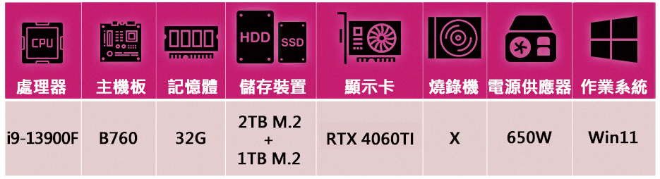 華碩平台 i9廿四核GeForce RTX 4060Ti W