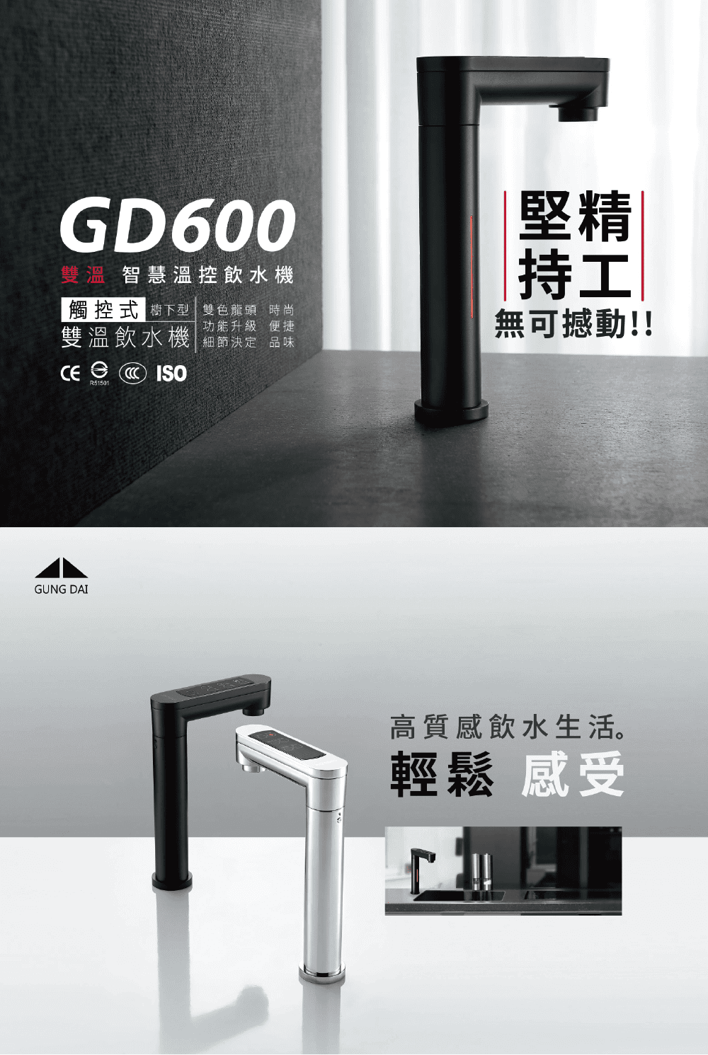 GUNG DAI 宮黛 GD600 配SK-6廚下型觸控式雙