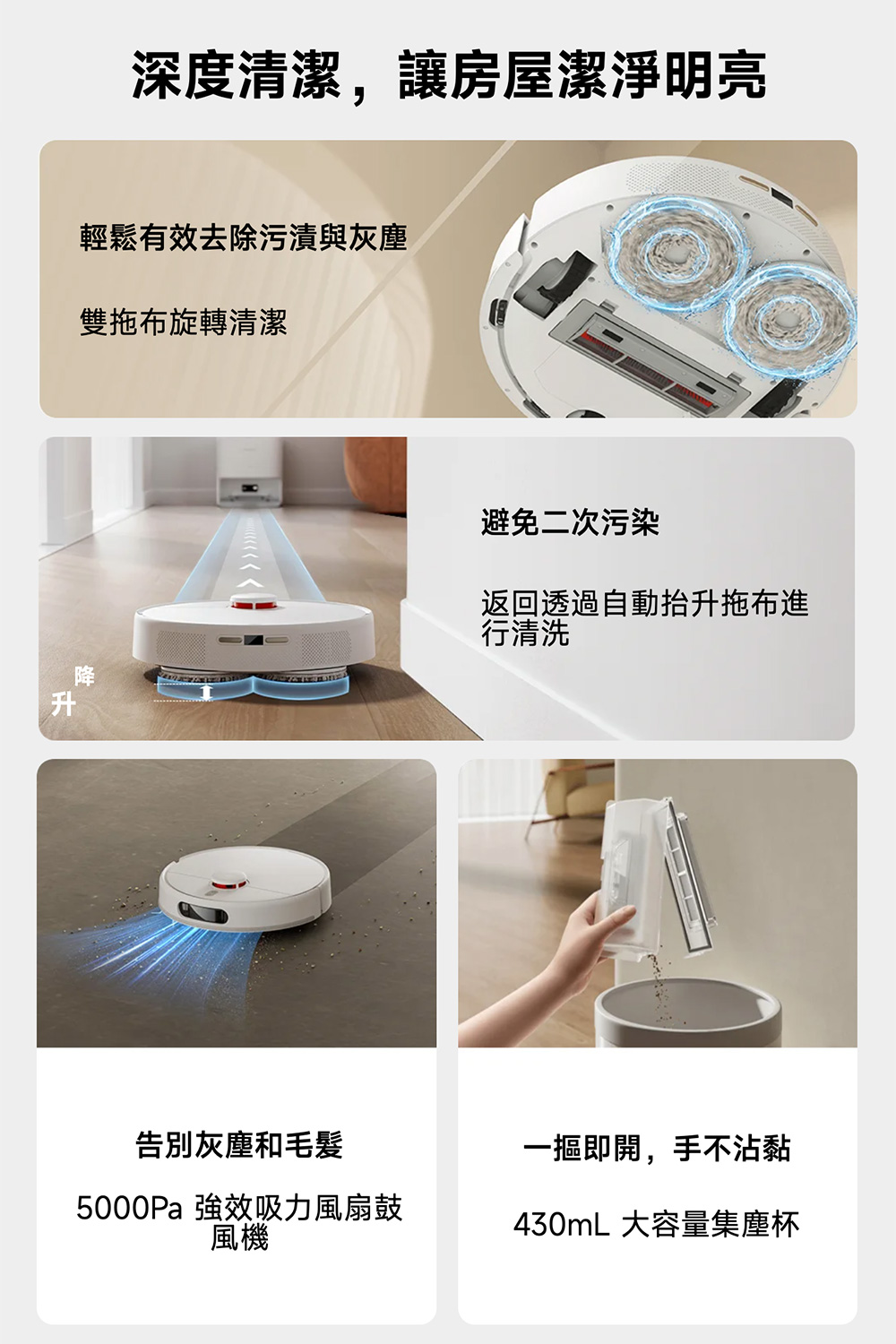 5000Pa 強效吸力風扇鼓
