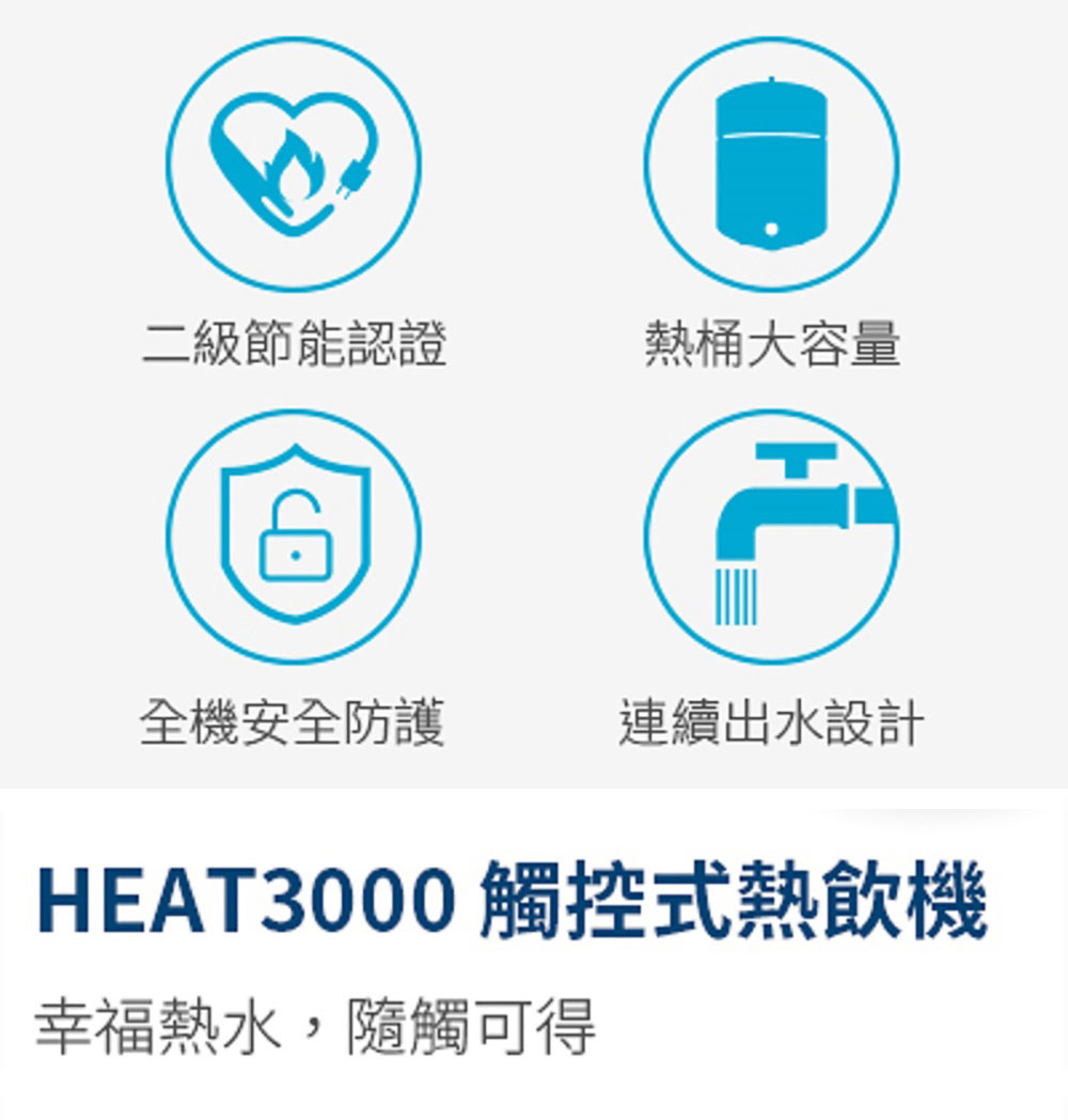 3M HEAT3000變頻觸控式熱飲機雙溫淨水組-搭配S30