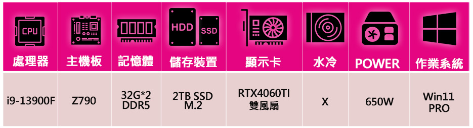 微星平台 i9二四核Geforce RTX4060TI Wi