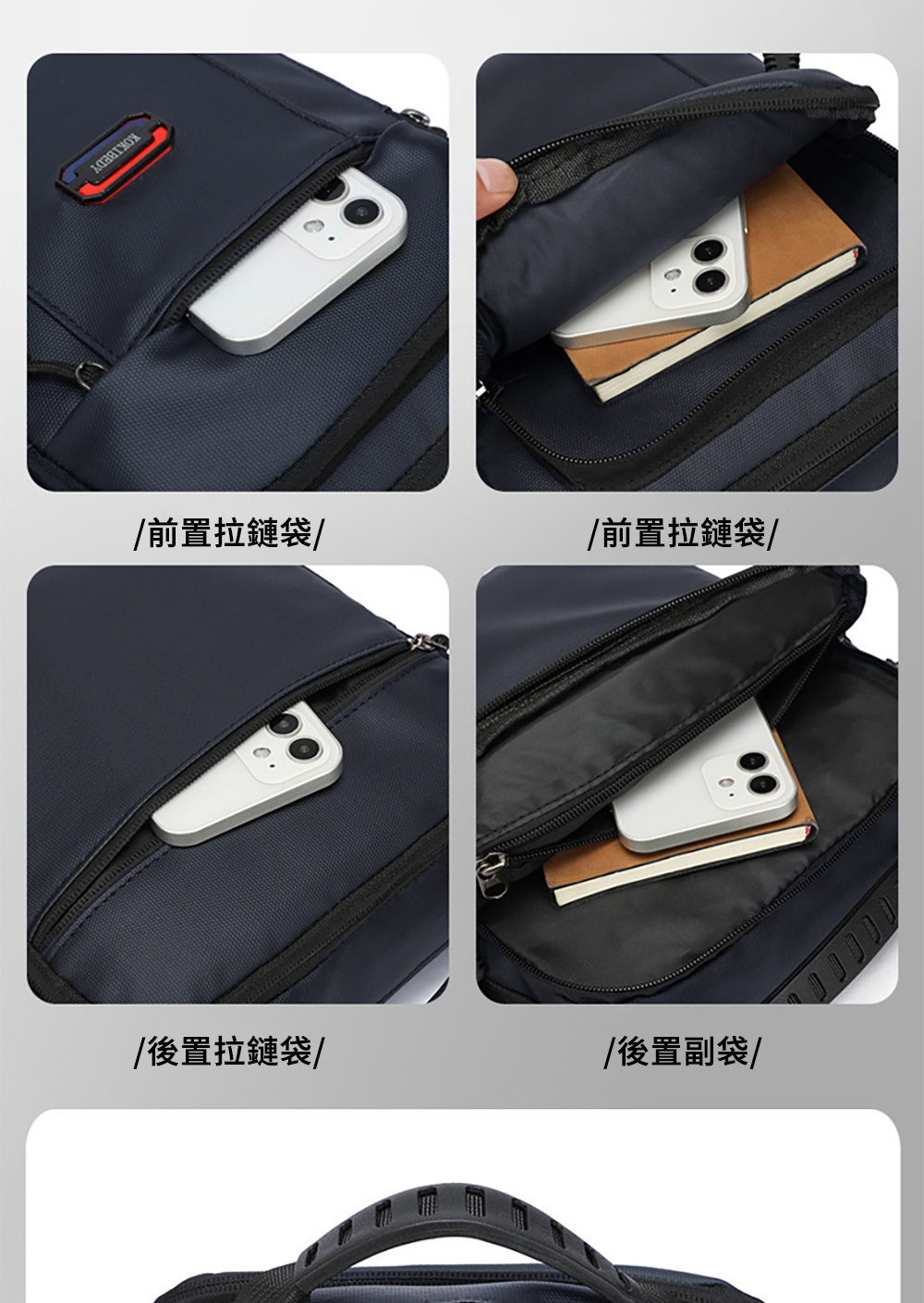 前置拉鏈袋 後置拉鏈袋 前置拉鏈袋 後置副袋 