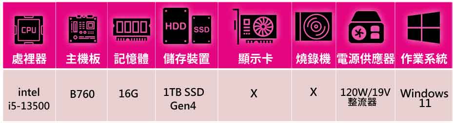 華擎平台 i5十四核WIN11{埃爾迪爾W}WIFI文書機(