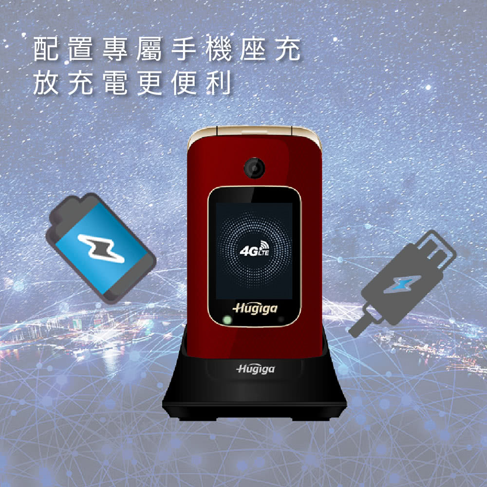 Hugiga T28 4G LTE單卡折疊手機 /老人機 全