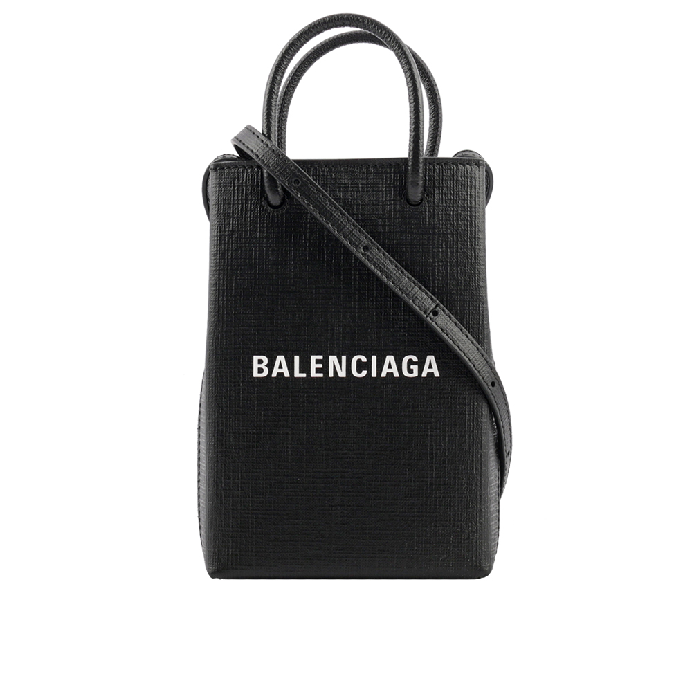 Balenciaga 巴黎世家 Logo購物手機袋(黑色)優