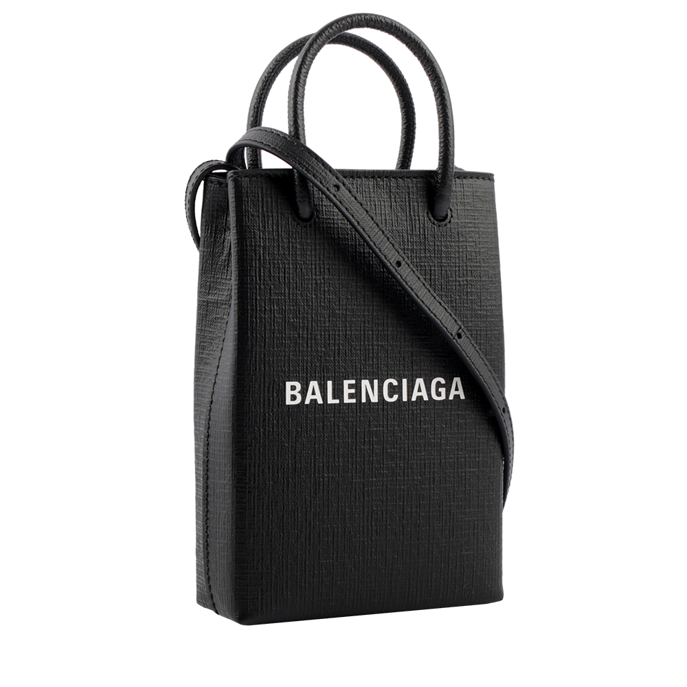 Balenciaga 巴黎世家 Logo購物手機袋(黑色)優