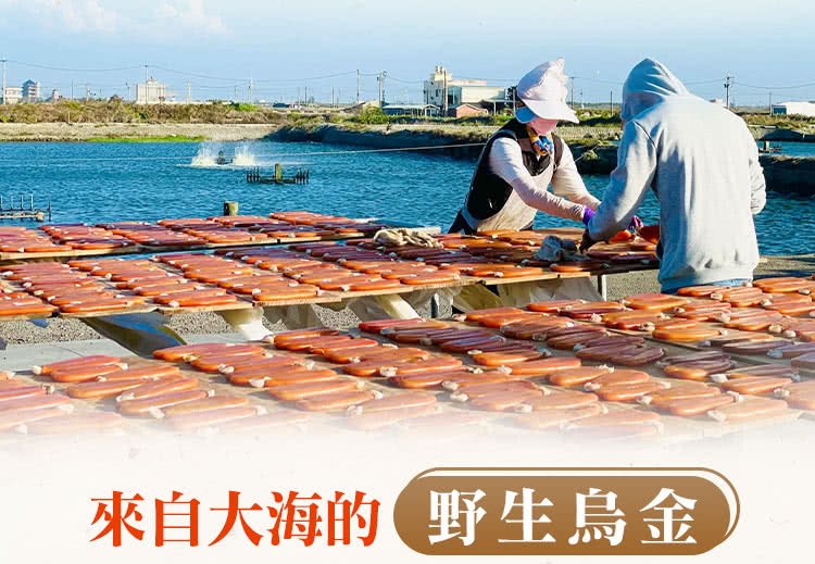 雲林口湖 5.5兩x4片 頂級野生黑金烏魚子(禮盒裝_年節送