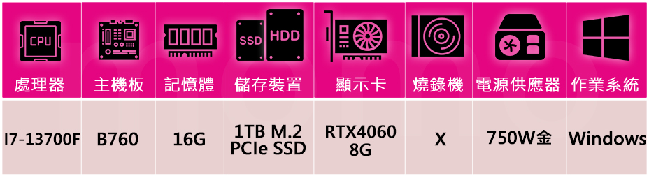 技嘉平台 i7十六核GeForce RTX 4060 Win