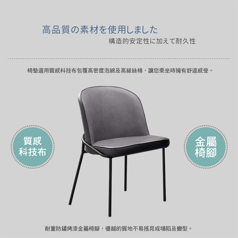 BODEN 布萊爾工業風布面餐椅/單椅/休閒椅/洽談椅/商務