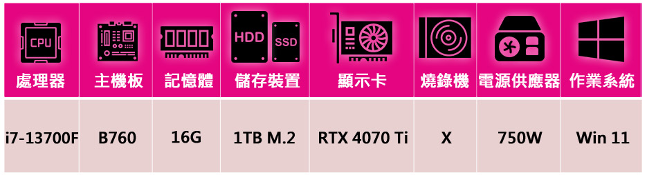 微星平台 i7十六核GeForce RTX 4070Ti W