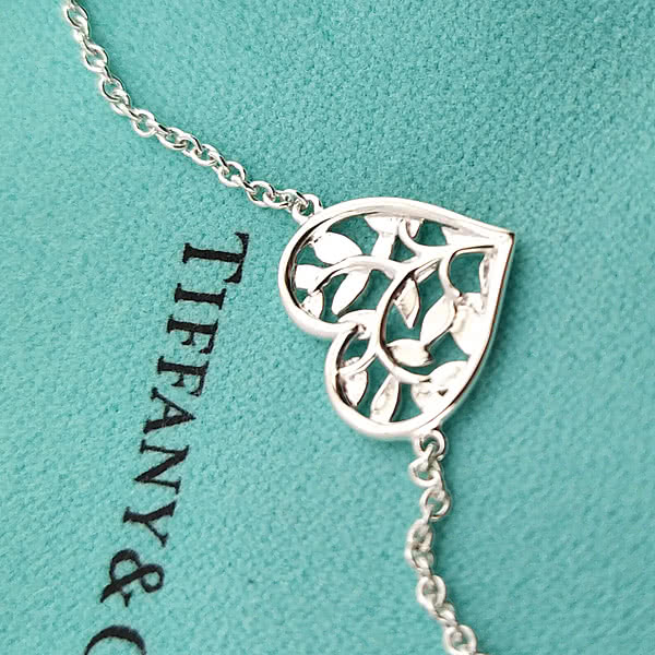 Tiffany&Co. 蒂芙尼 925純銀-橄欖葉愛心造型墜