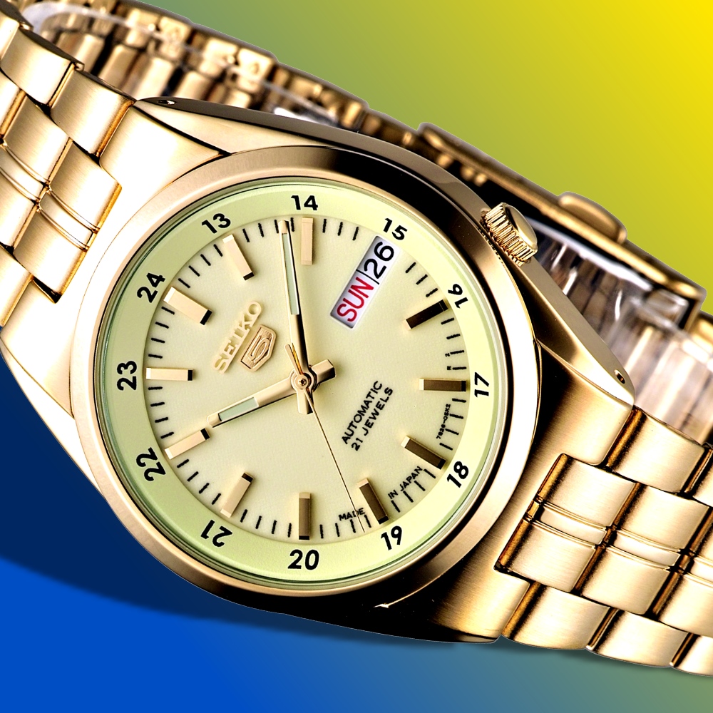 SEIKO 精工 手錶 金鷹全銀光面日本製5號自動機械腕錶-
