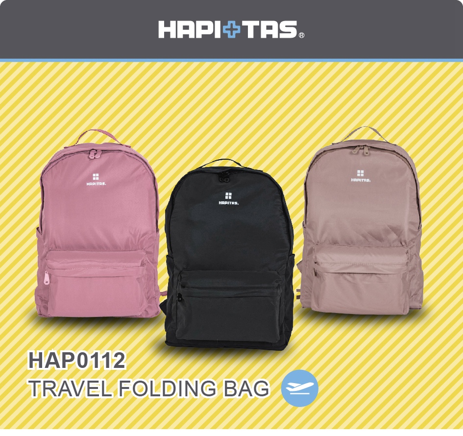 HAPI+TAS 日本原廠授權 素色款 可手提摺疊後背包(旅