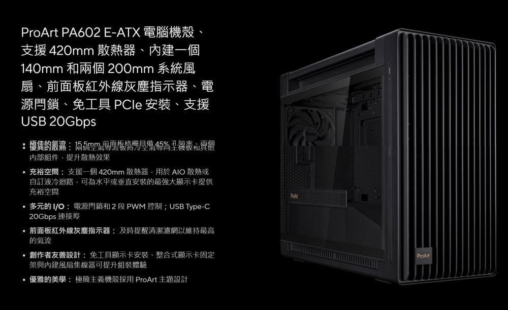 ASUS 華碩 ProArt PA602 E-ATX 電腦機