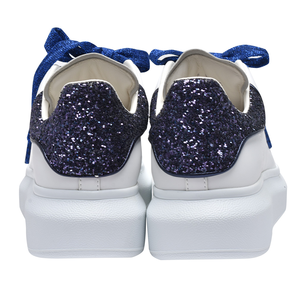 ALEXANDER MCQUEEN 經典亮片厚底休閒鞋(白/