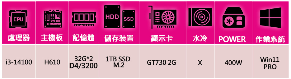 NVIDIA i3四核GT730 Win11P{靜心安居}文