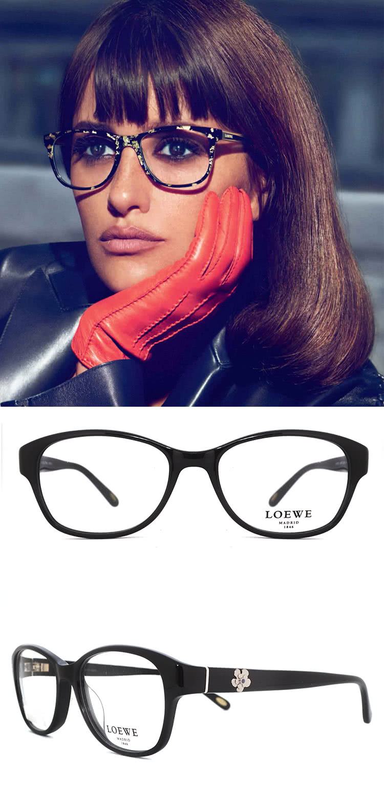 LOEWE 羅威 百搭款-俐落個性方框光學眼鏡(經典黑 VL