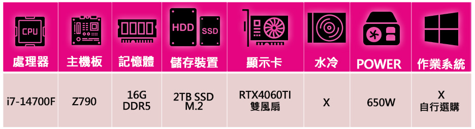 微星平台 i7二十核Geforce RTX4060TI{快樂