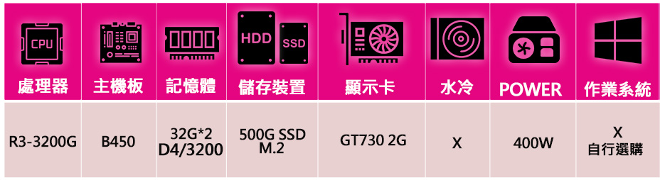 NVIDIA R3四核GT730{淡雅風情}文書電腦(R3-