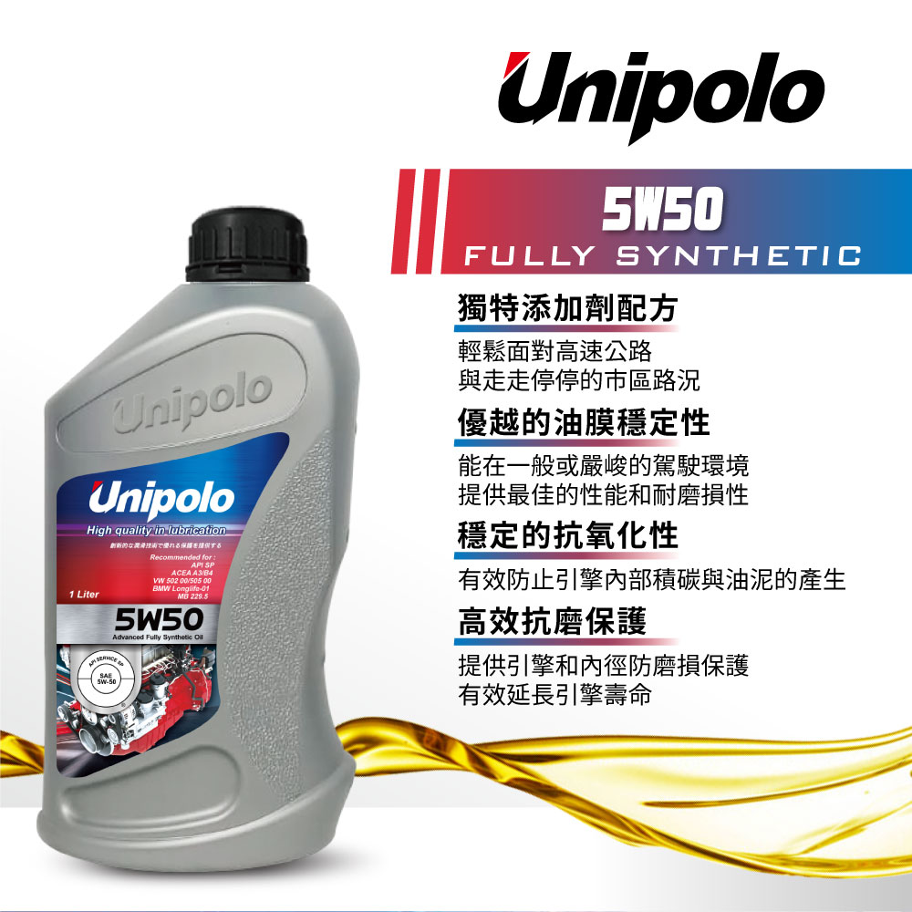 UNIPOLO 5W50 全合成機油(整箱12入 / 源豐行