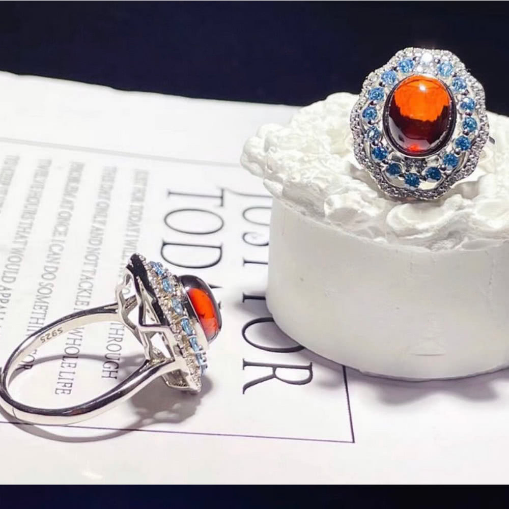 勝弘珠寶 多明尼加紅藍珀復古設計戒指好評推薦