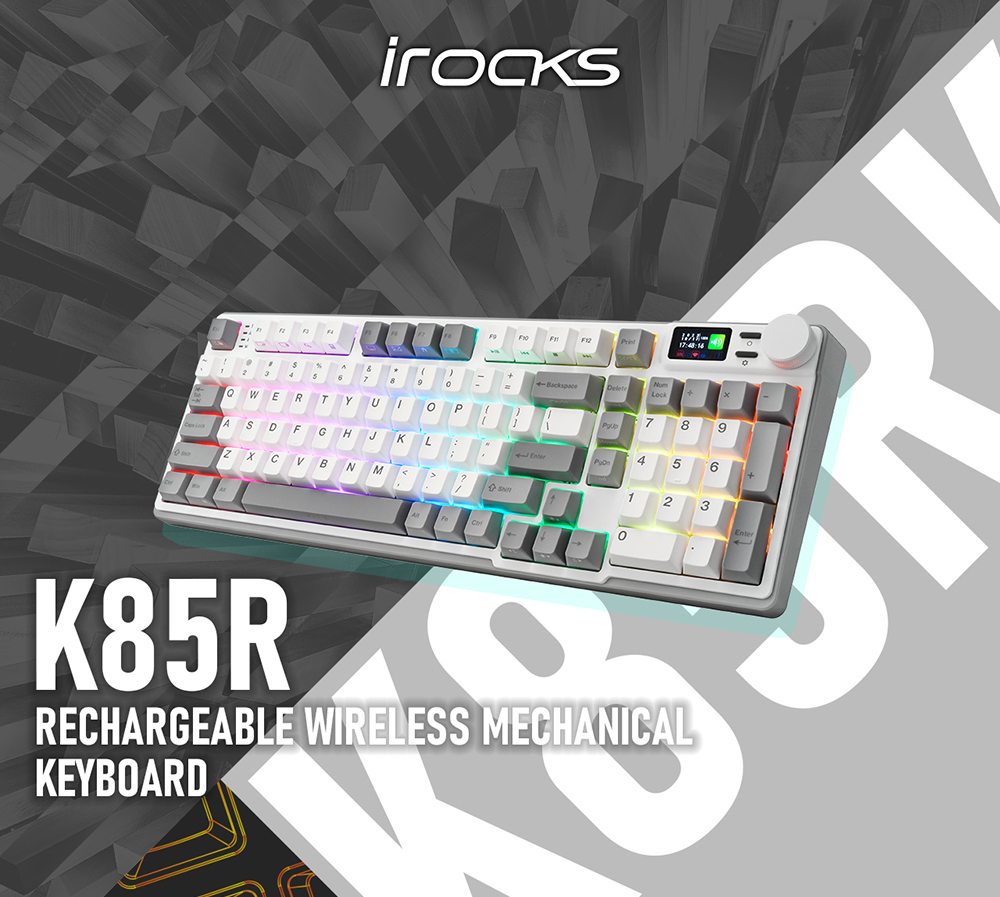 i-Rocks K85R 機械式鍵盤-熱插拔-RGB背光-冰