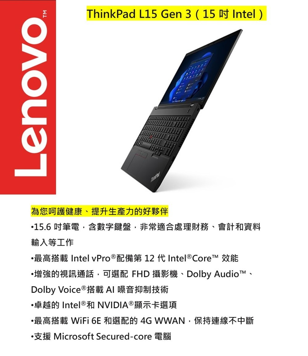 ThinkPad 聯想 15.6吋i5商務特仕筆電(L15 