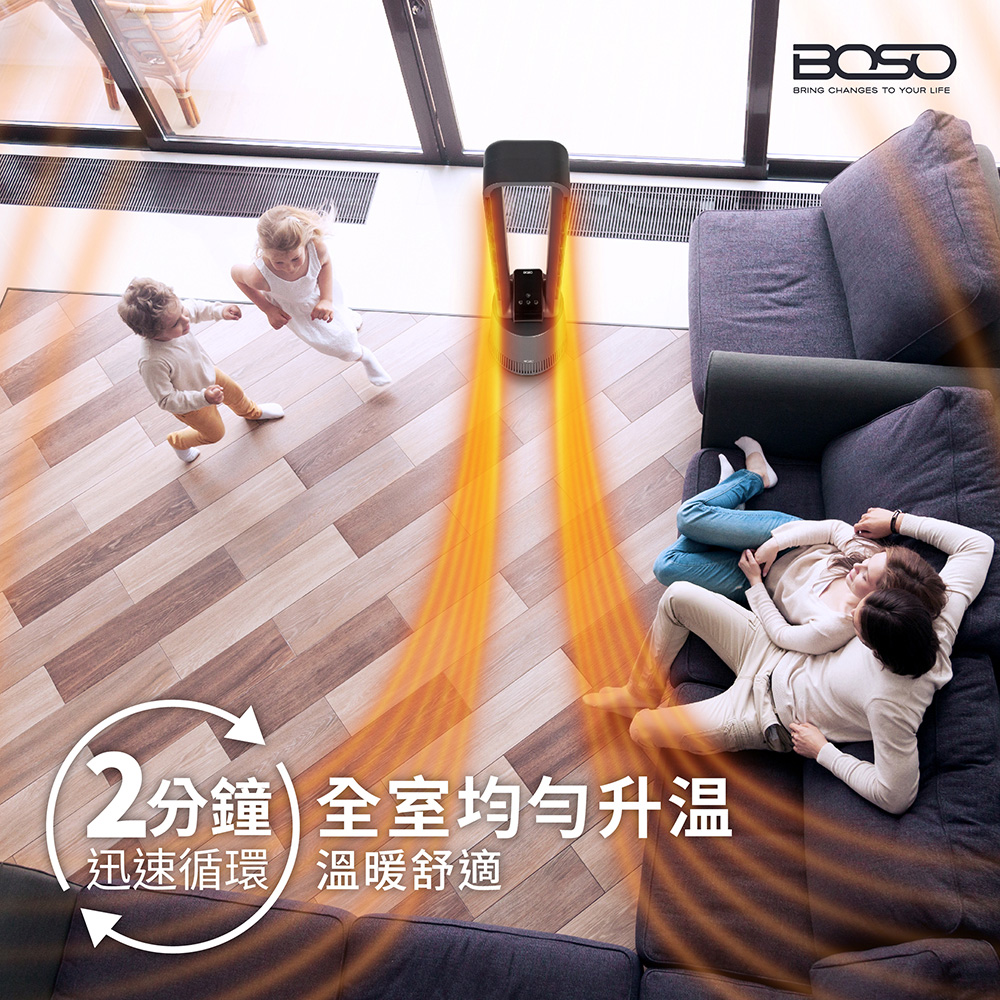 2分鐘 全室均匀升温 迅速循環溫暖舒適 