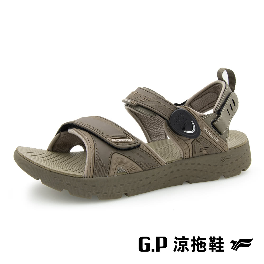 G.P 男款輕羽量漂浮緩震磁扣兩用涼拖鞋G9591M-橄欖綠