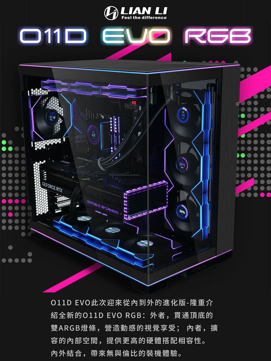紹全新的O11D EVO RGB外者,貫通頂底的