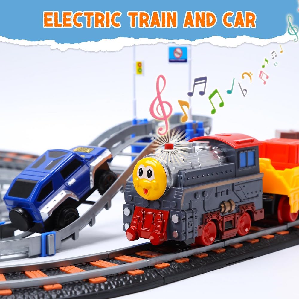 CuteStone 兒童聲光火車鐵道世界玩具套裝組合好評推薦