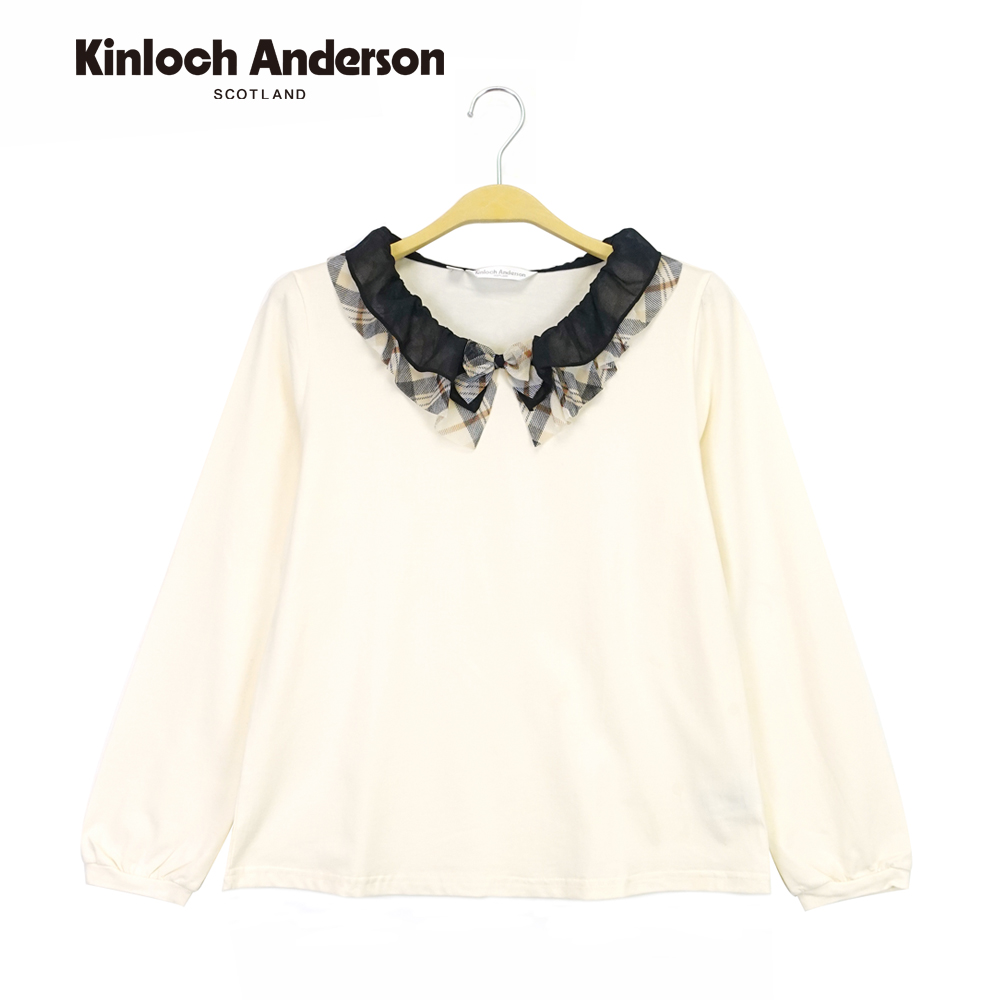 Kinloch Anderson 荷葉造型v領棉質長袖上衣 