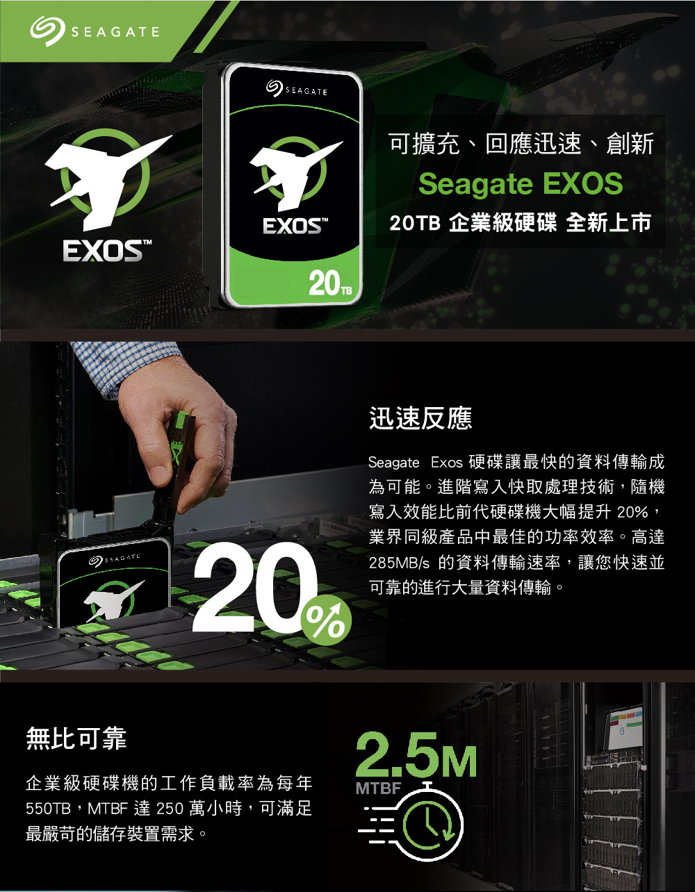 SEAGATE 希捷 EXOS X20 20TB 3.5吋 