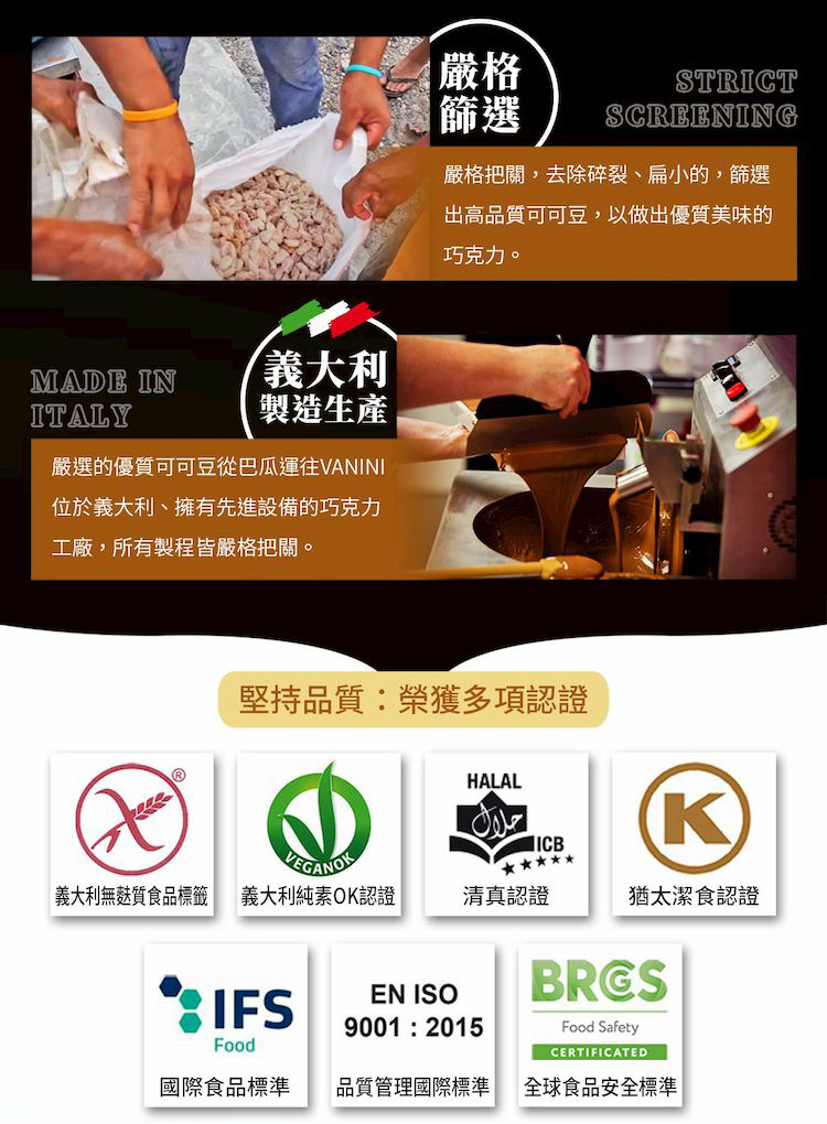 嚴選的優質可可豆從巴瓜運往VANINI