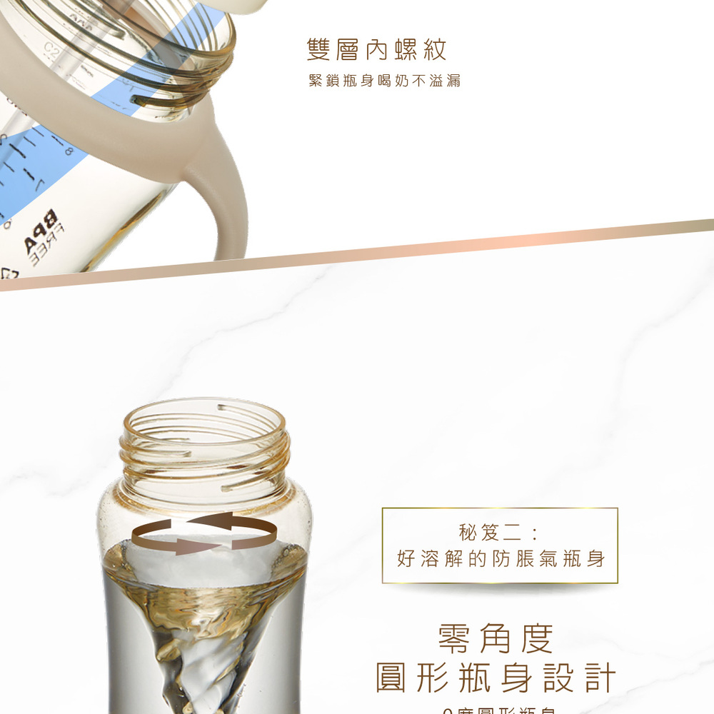 緊鎖瓶身喝奶不溢漏