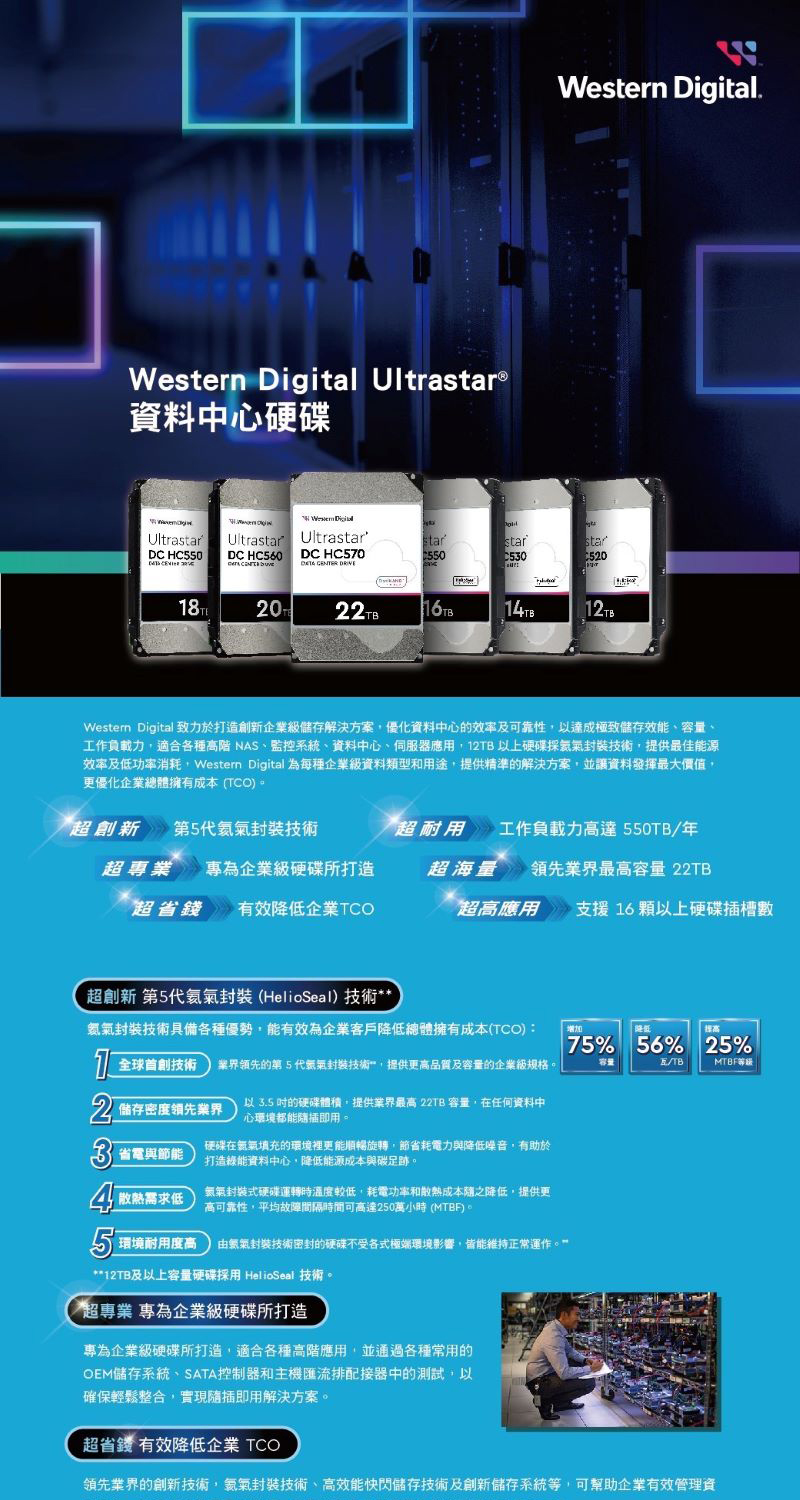 WD 威騰 Ultrastar DC HC550 14TB 