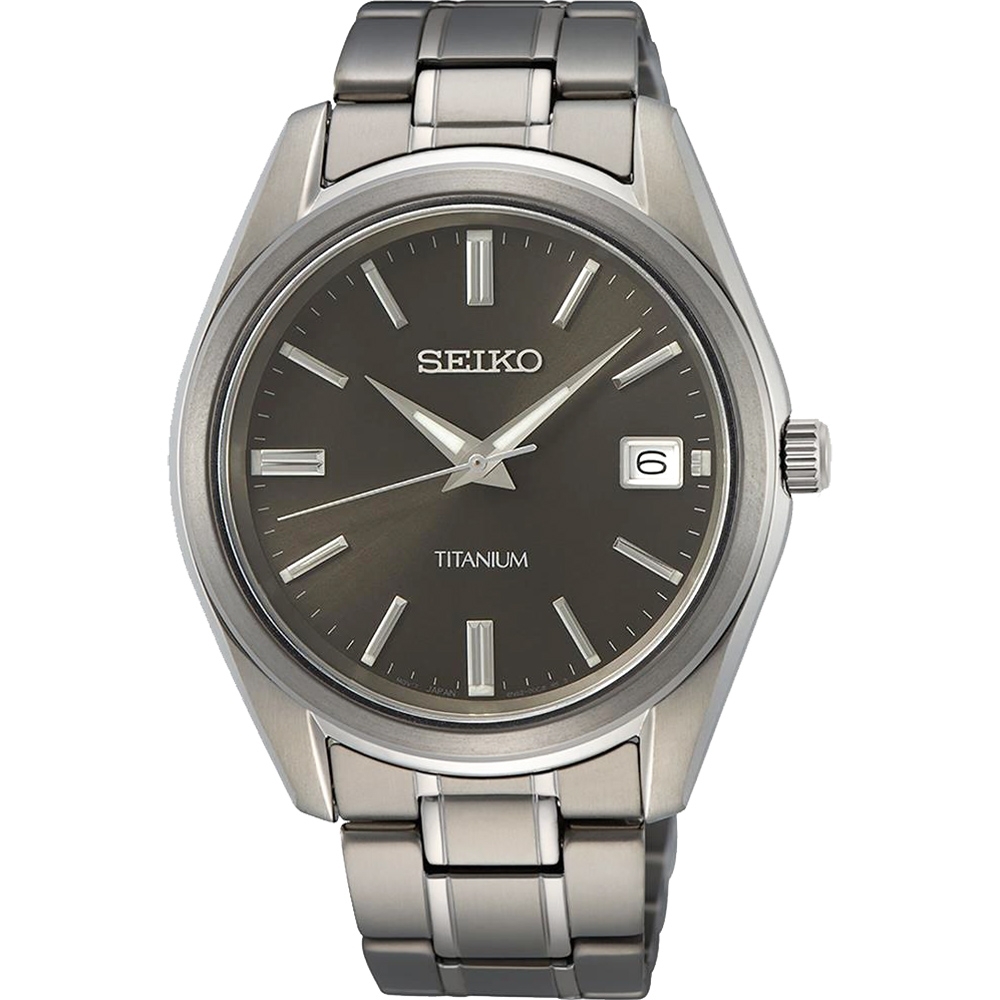 SEIKO 精工 官方授權S1 鈦金屬超輕量石英腕男錶 黑面