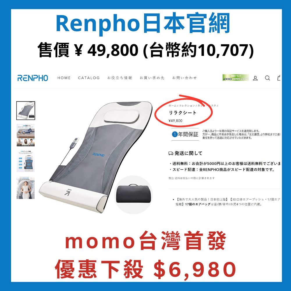 美國 RENPHO 官方直營 輕鬆躺墊 按摩X拉筋X伸展 R