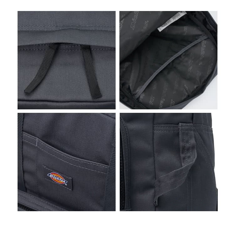 Dickies 男女款碳灰色簡約品牌Logo織標大容量後背包