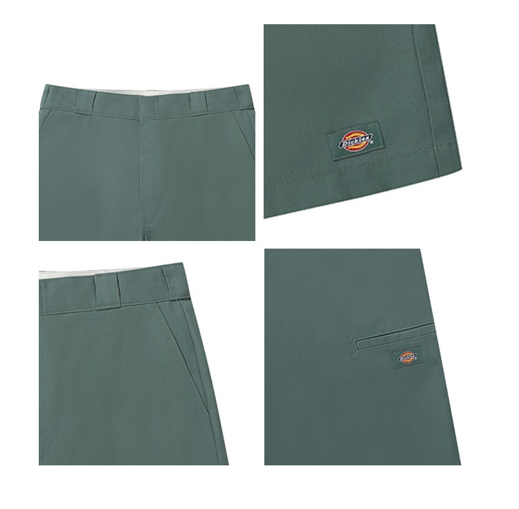 Dickies 男款森林綠42283斜紋多收納口袋經典寬鬆短