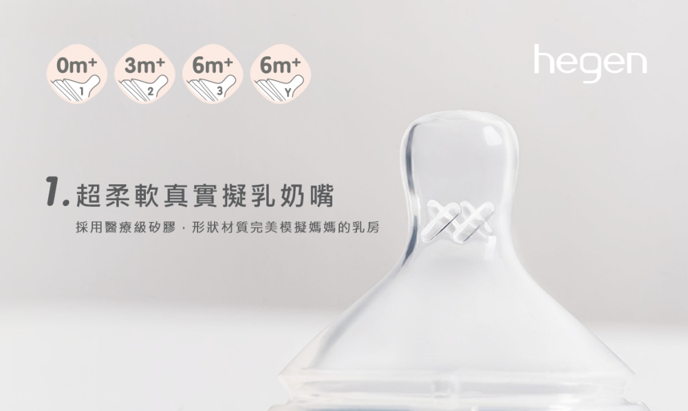 1.超柔軟真實擬乳奶嘴 採用醫療級矽膠,形狀材質完美模擬媽媽的乳房 